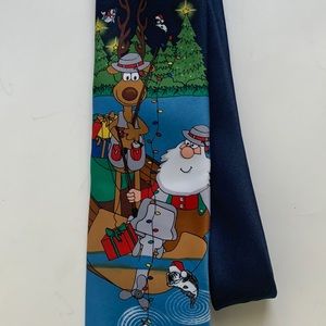 CHRISTMAS SANTA REINDEER TIE FISHING